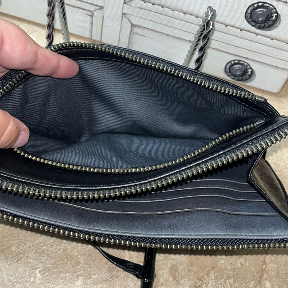Reed Krakoff Leather Wristlet/Purse, Deep Blue&Black Color